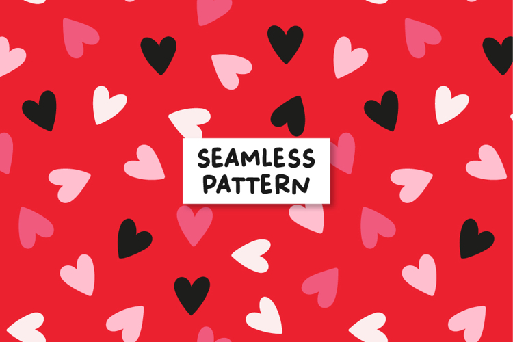 Red Valentines Digital Pattern. Hearts Background.