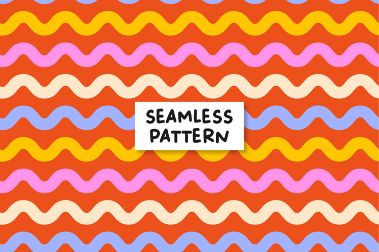 Retro Waves Pattern For Fabric Printing. Waves Background