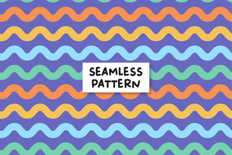 Colorful Waves Digital Pattern. Abstract Background. example image 1