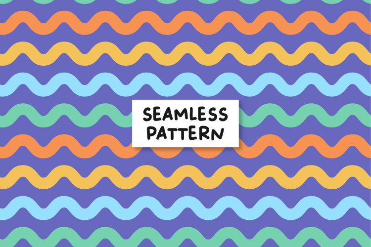 Colorful Waves Digital Pattern. Abstract Background.