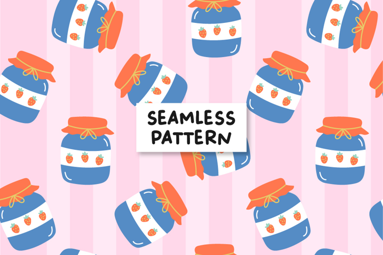 Strawberry Jam Seamless Pattern.