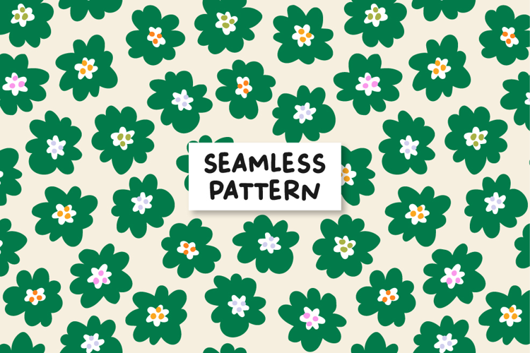 Green Floral Seamless Pattern. Spring Floral Background
