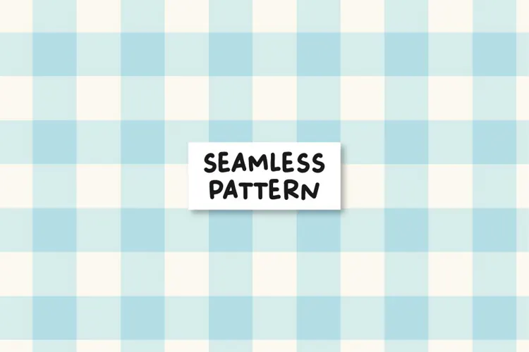 Blue Gingham Digital Pattern.