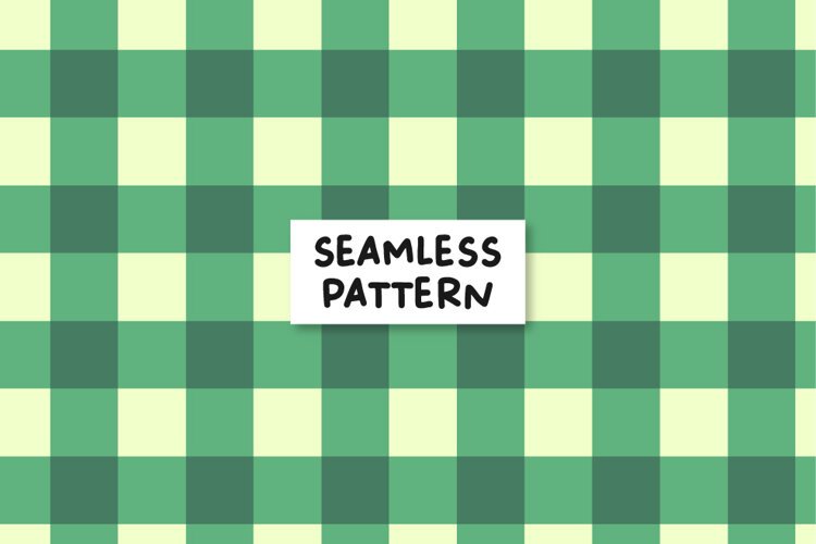 Green Gingham Seamless Pattern. Green Checkered Background example image 1