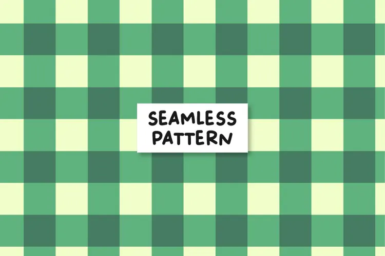 Green Gingham Seamless Pattern. Green Checkered Background
