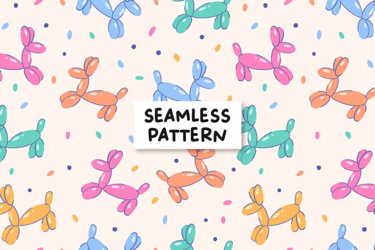 Balloon Dog Seamless Pattern example image 1