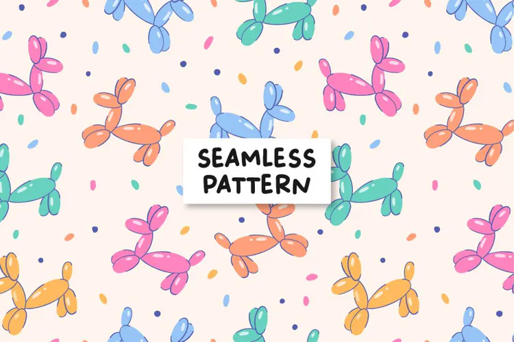 Balloon Dog Seamless Pattern