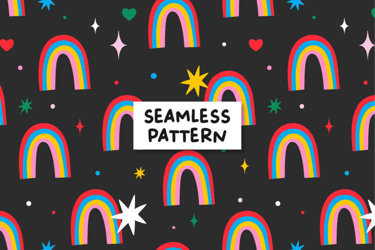 Retro digital paper. Retro pattern. Rainbow pattern.