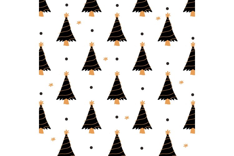 Pattern hand drawn christmas tree design 03