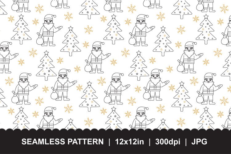 Santa Claus Seamless Pattern JPG example image 1