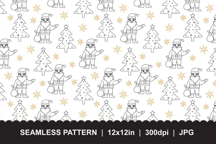 Santa Claus Seamless Pattern JPG