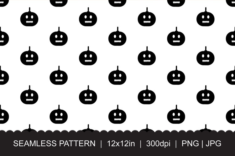 Black Pumpkin Seamless Pattern PNG JPG example image 1