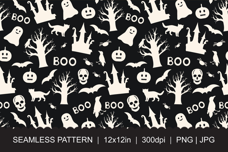 Halloween Seamless Pattern JPG PNG example image 1