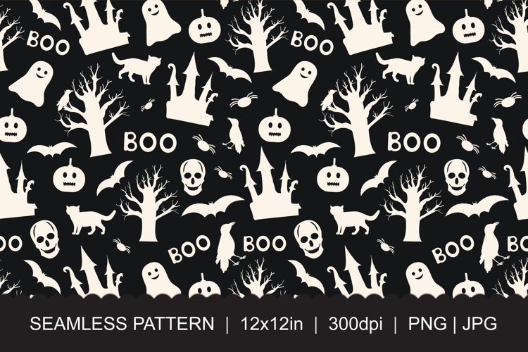 Halloween Seamless Pattern JPG PNG