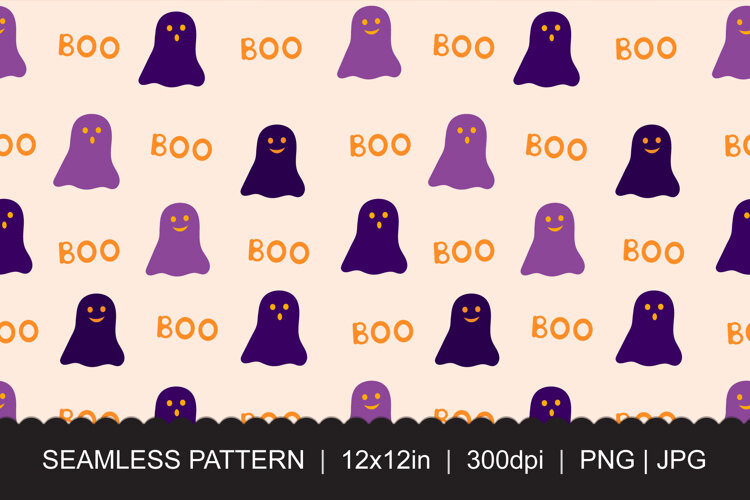 Halloween Seamless Pattern JPG PNG example image 1
