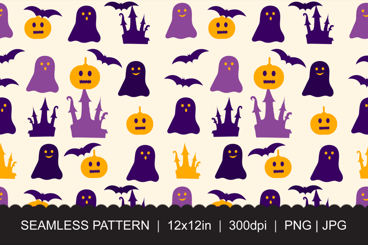 Halloween Seamless Pattern JPG PNG