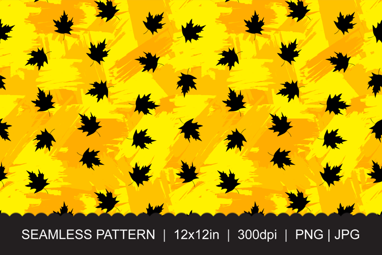 Autumn Maple Leaves Seamless Pattern JPG PNG