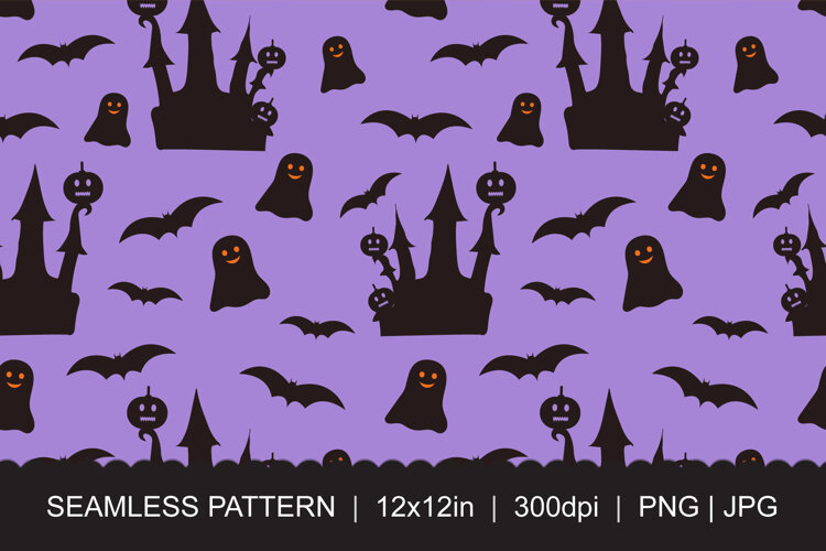 Halloween Seamless Pattern JPG PNG example image 1
