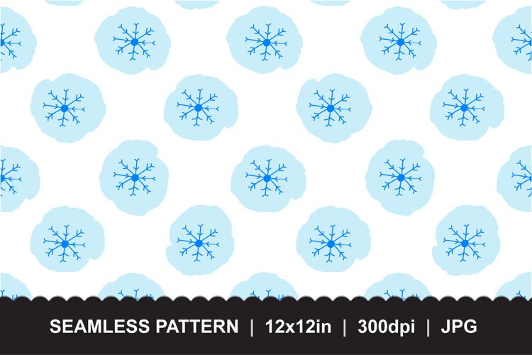 Blue Snowflake Winter Seamless Pattern JPG example image 1