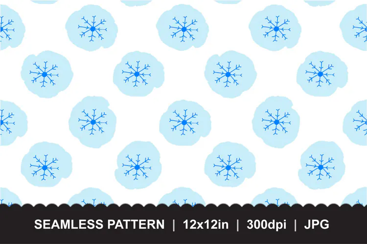Blue Snowflake Winter Seamless Pattern JPG