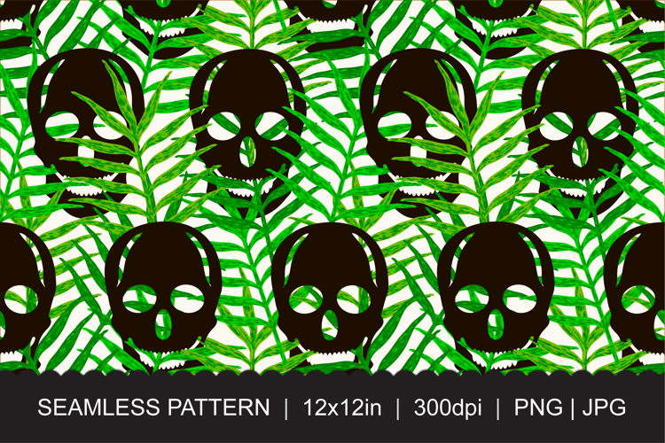 Skull Seamless Pattern PNG JPG
