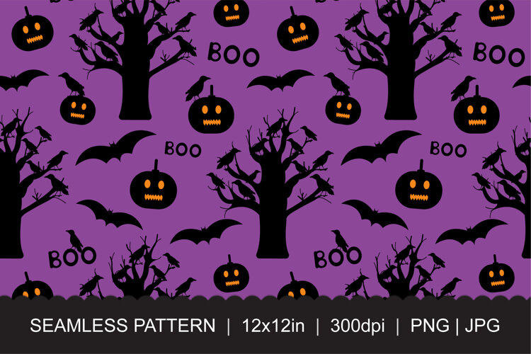Halloween Seamless Pattern JPG PNG example image 1