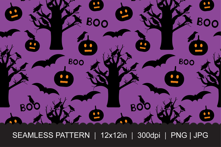 Halloween Seamless Pattern JPG PNG