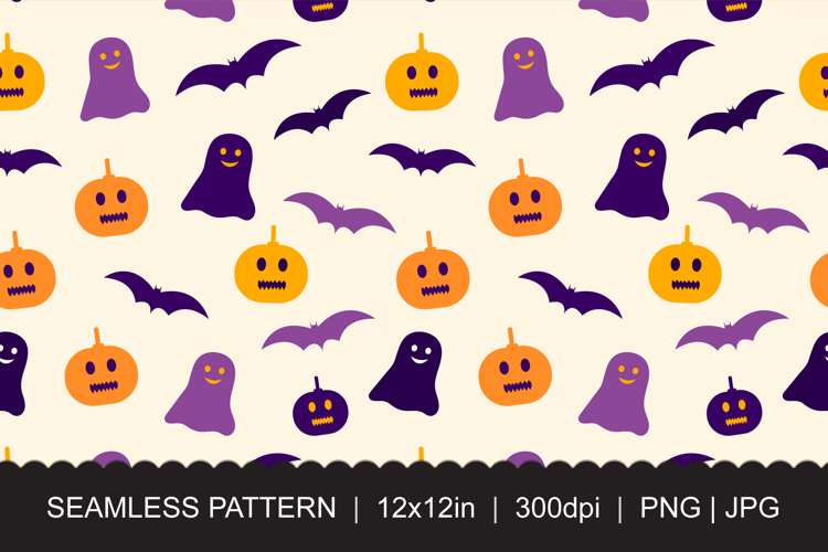 Halloween Seamless Pattern JPG PNG