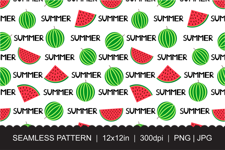 Seamless Watermelon Pattern - Fruit Print Surface Design