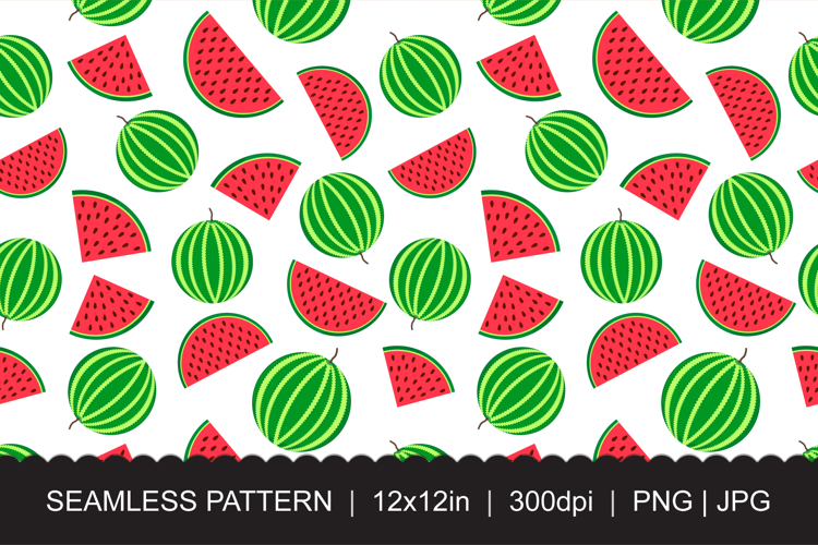 Seamless Watermelon Pattern - Fruit Print Surface Design