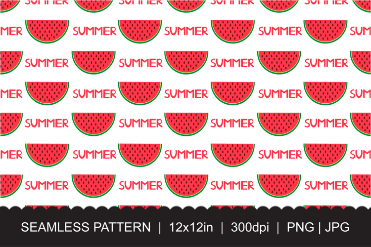 Seamless Watermelon Pattern - Fruit Print Surface Design