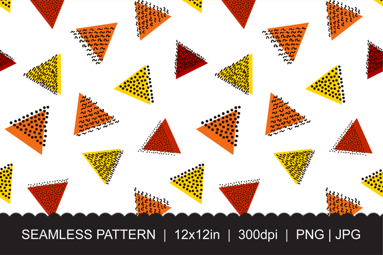 Abstract Memphis Triangle Pattern PNG JPG