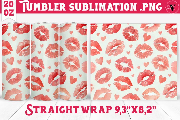 Valentines day Tumbler | kisses pattern