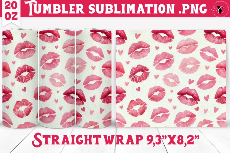 Valentines day Tumbler | kisses pattern