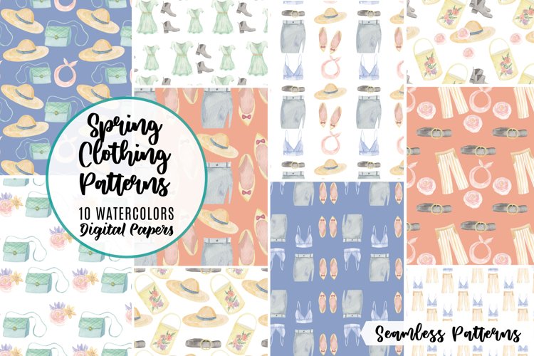 Clothing Spring Summer Patterns Seamless Watercolour Holiday example image 1