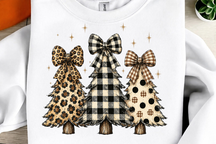 Patterned Christmas Trees PNG