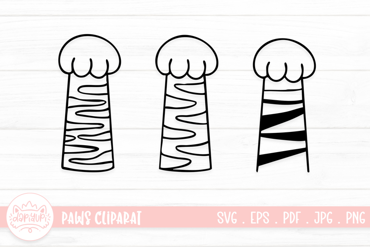 3 Design Of Cute Paws SVG Cut File