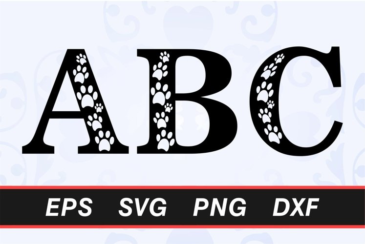 Full Alphabet Paw monogram font initial SVG