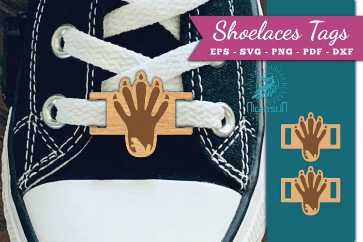 Paw Beaver Shoelaces Tags Laser Cut SVG