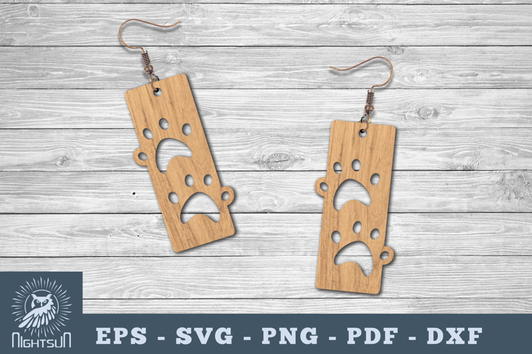 Paw Laser Cut Earrings SVG