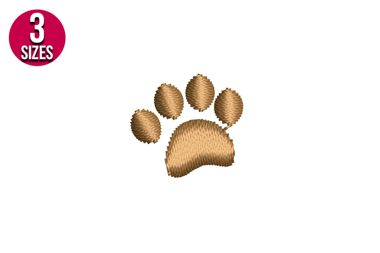 Paw Print Machine Embroidery Design - 3 Sizes