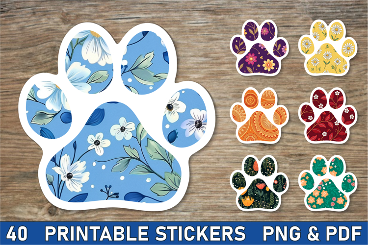 Paw Print Sticker Bundle Dog stickers Cat stickers Paw print
