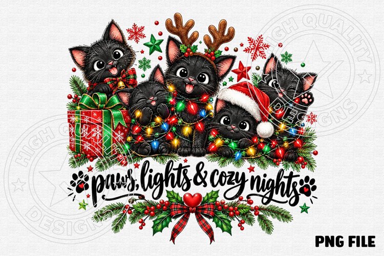Paws, Lights & Cozy Nights PNG example image 1