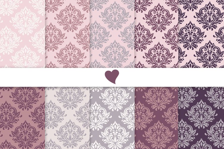 Soft mauve seamless paper patterns
