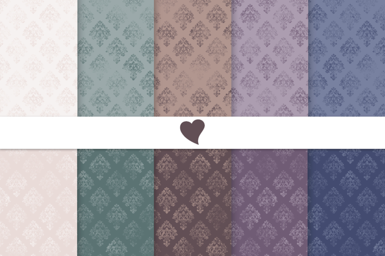 Moody tones damask seamless paper patterns