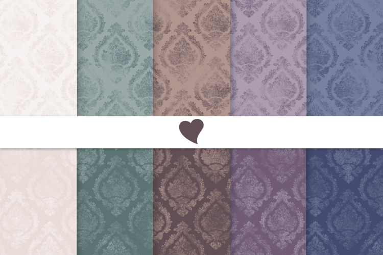 Moody tones damask seamless paper patterns