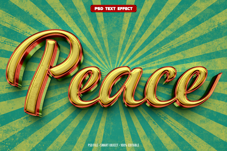 Peace 3D editable text effect