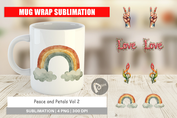 Peace & Petals 70s Mug Wrap
