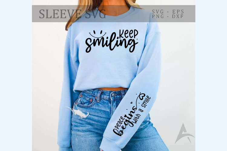 Peace begins with a smile Sleeve PNG Design
