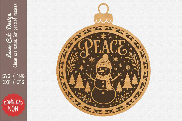 Peace Christmas Ornament SVG